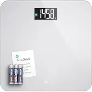 Greater Goods Digital AccuCheck Bathroom Scale for Body Weight, Capacity up to 400 lbs, Batteries Included, Pearl Gray
