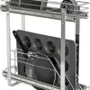Household Essentials Glidez Multipurpose Chrome-Plated Steel Pull-Out/Slide-Out Storage Organizer for Cookware and Bakeware - 2-Tier Design - Fits Standard Size Cabinet or Shelf, Chrome