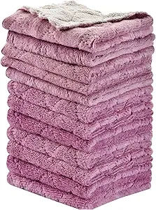 12PCS Kitchen Towels Dish Towels, Multipurpose Reusable Dish Cloths, Double-Sided Microfiber Cleaning Rags for Furniture, Car, Tea, Bowl, 10x 6 inch